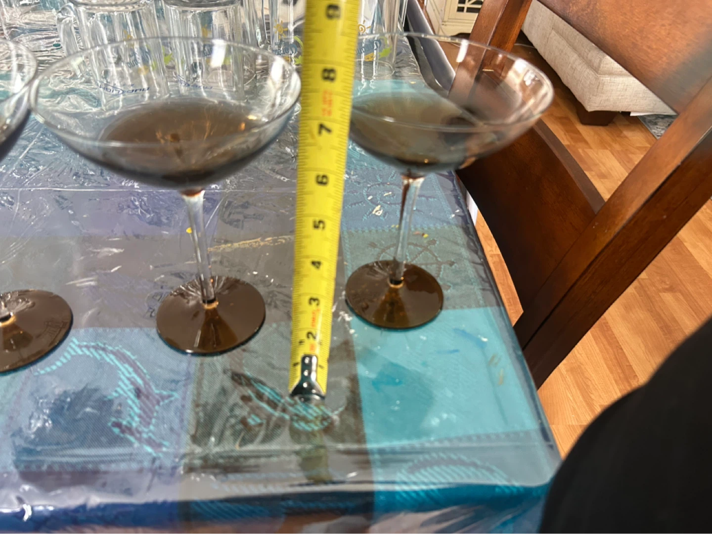 Set of 4 Amber Tint Martini Glasses