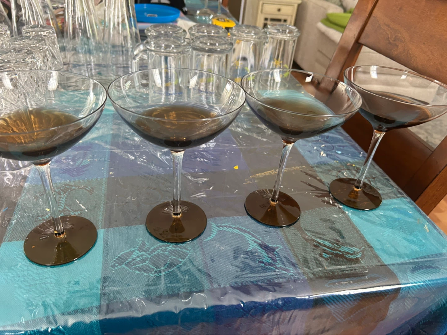 Set of 4 Amber Tint Martini Glasses - photo 2