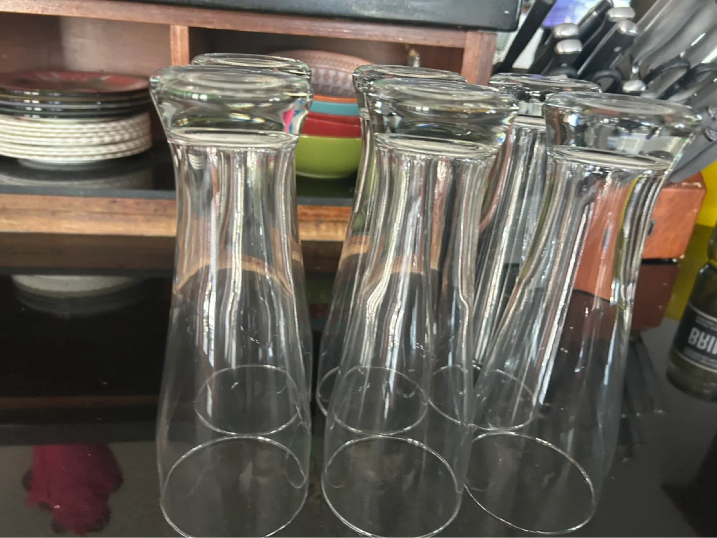 Set of 6 clear beer glasses