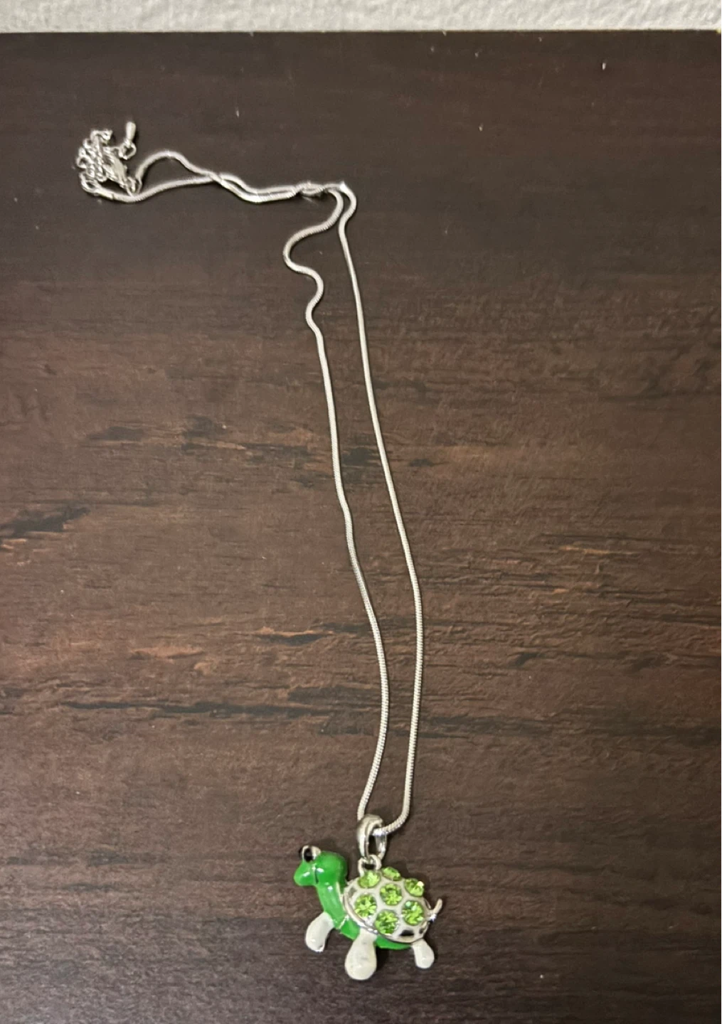 NEW-Green Turtle Charm Necklace