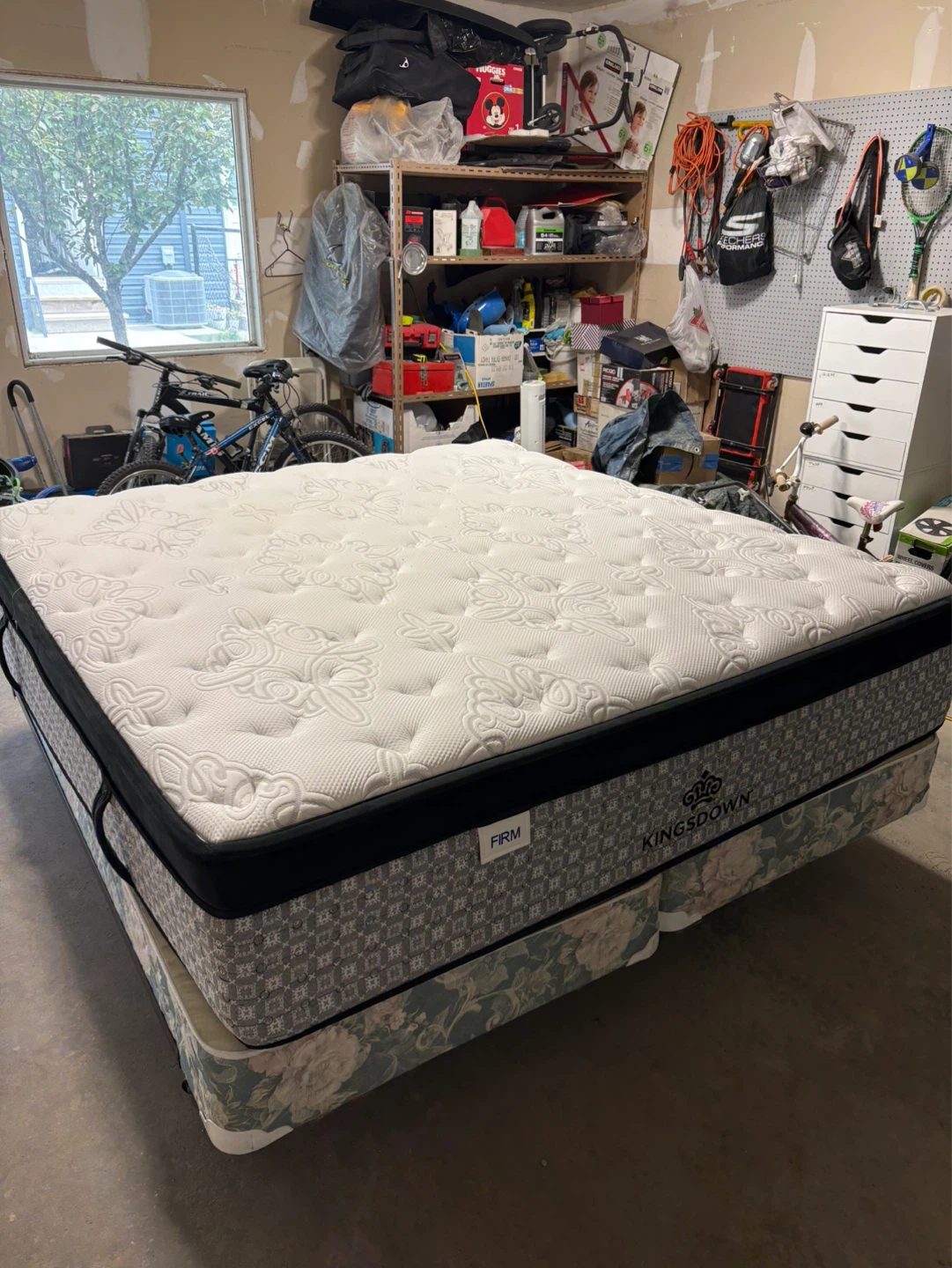 Kingsdown Firm Mattress with Boxspring and Frame