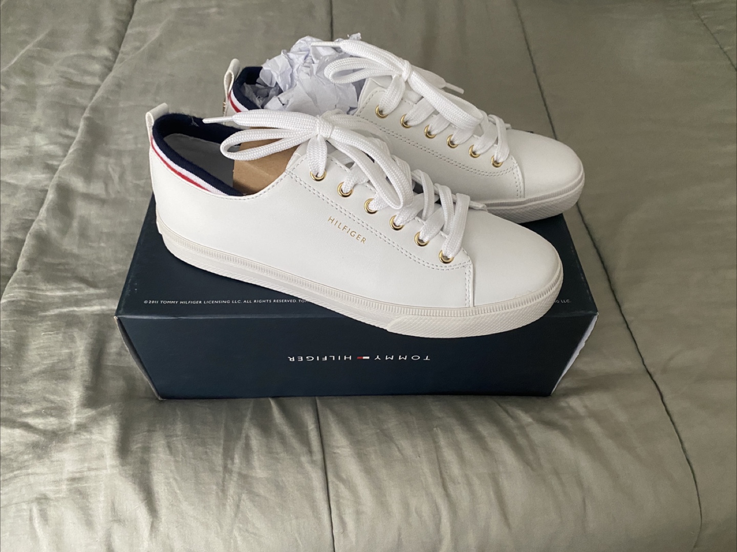 Tommy Hilfiger White Leather Sneakers