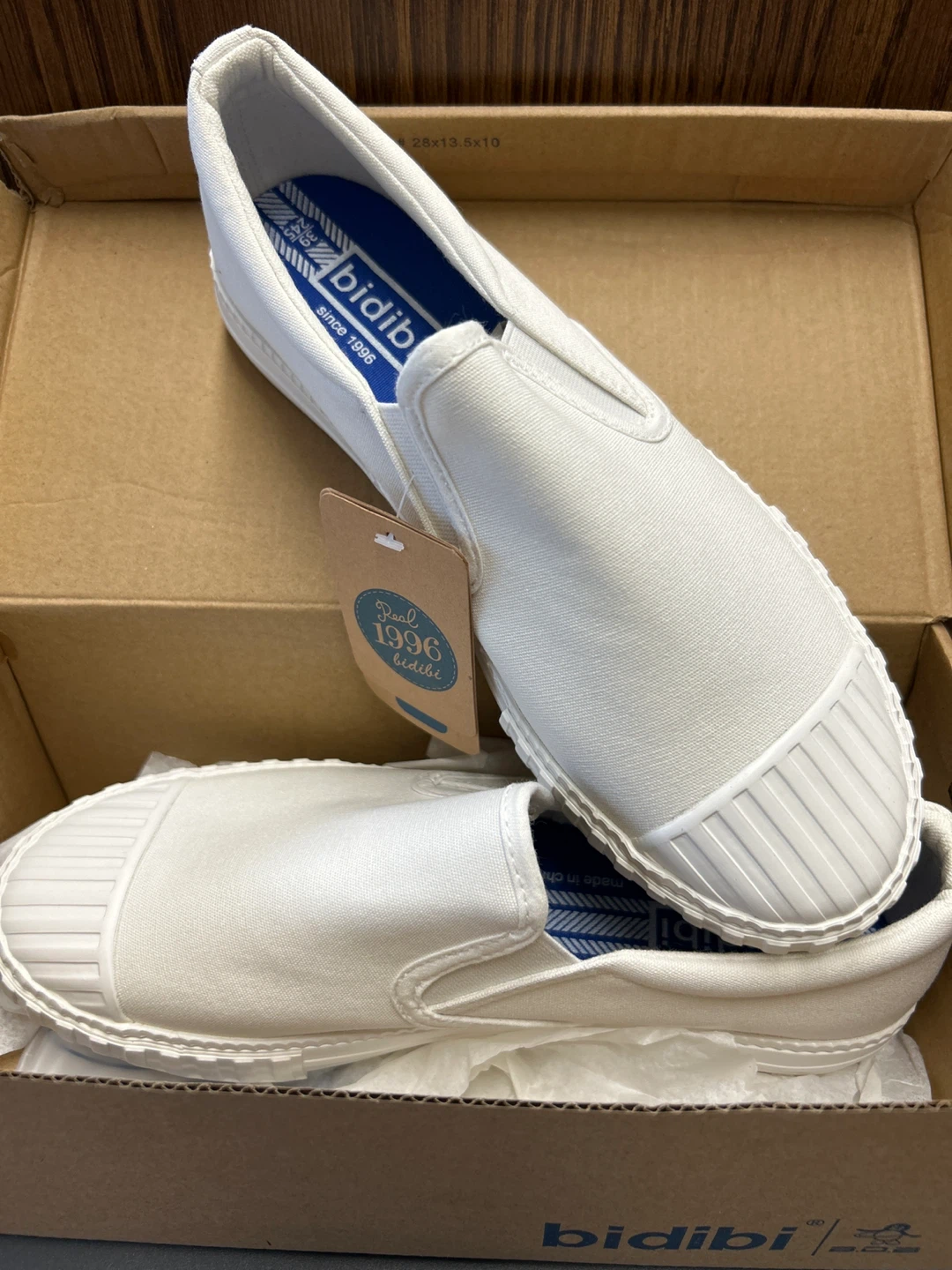 Bidibi White Slip-On Canvas Shoes - Size 39 - photo 3
