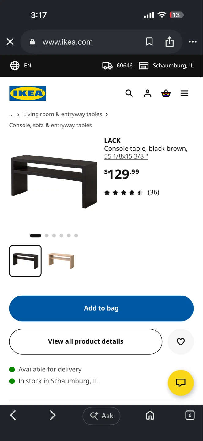 IKEA LACK Console Table - photo 3
