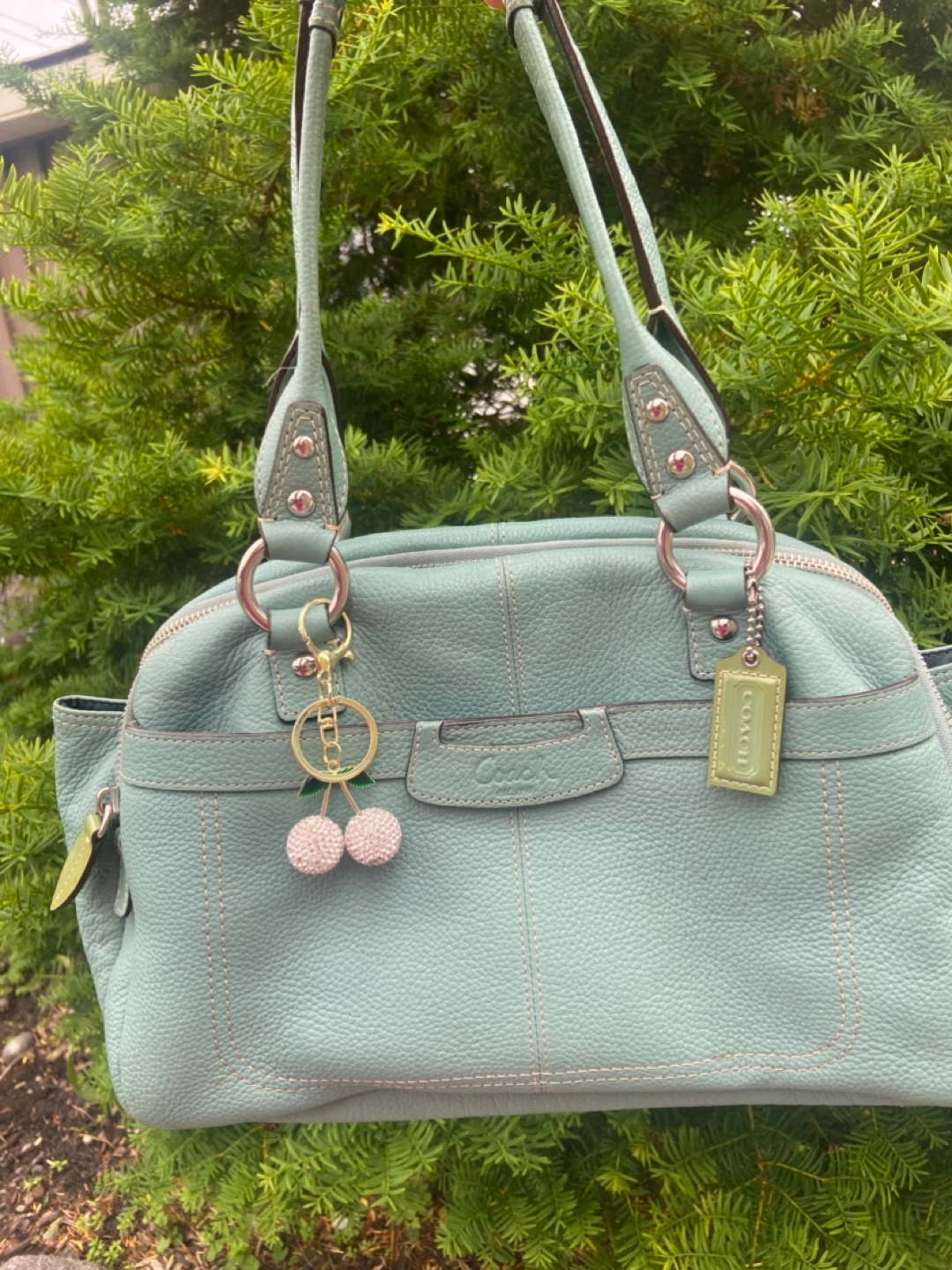 Coach Light Blue Leather Purse