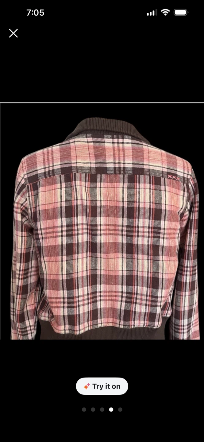 Rip Curl Plaid Bomber Jacket - y2k - photo 2