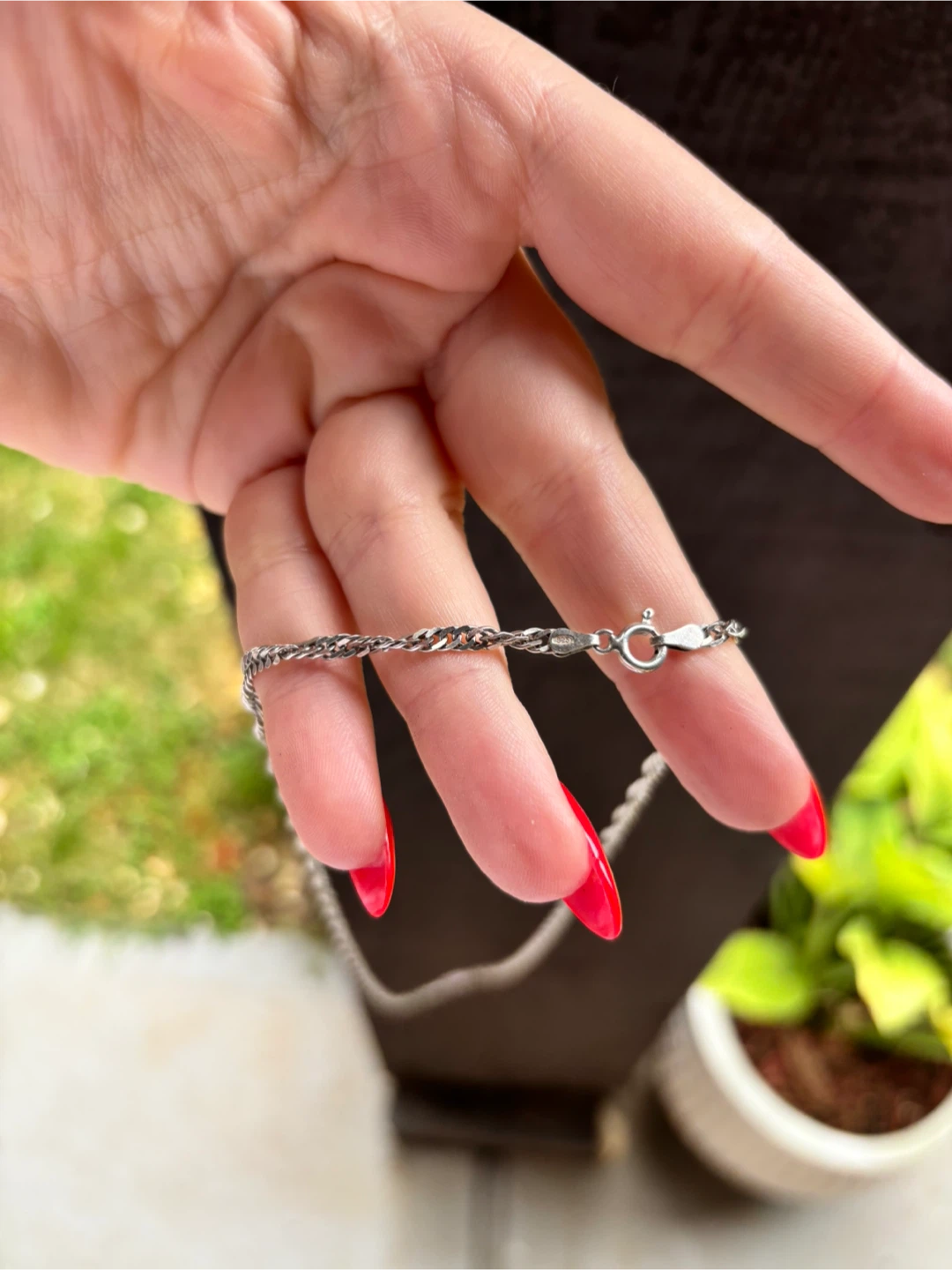 .925 Silver Vintage Singapore Twist Chain 30 inch Made in Italy - photo 2