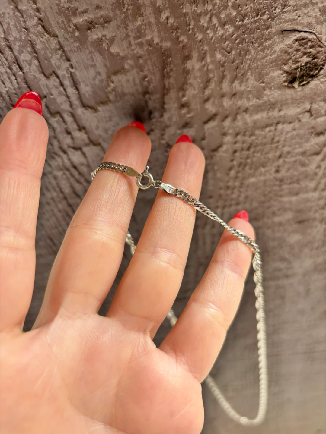 .925 Silver Vintage Singapore Twist Chain 30 inch Made in Italy - photo 4