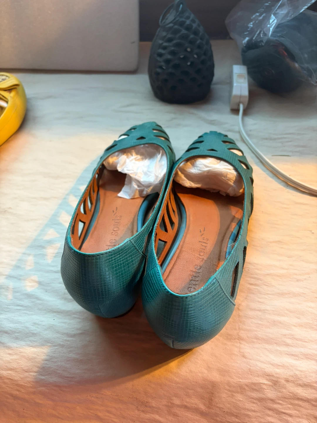 Yellow Flat Shoes with Bow Detail - photo 3