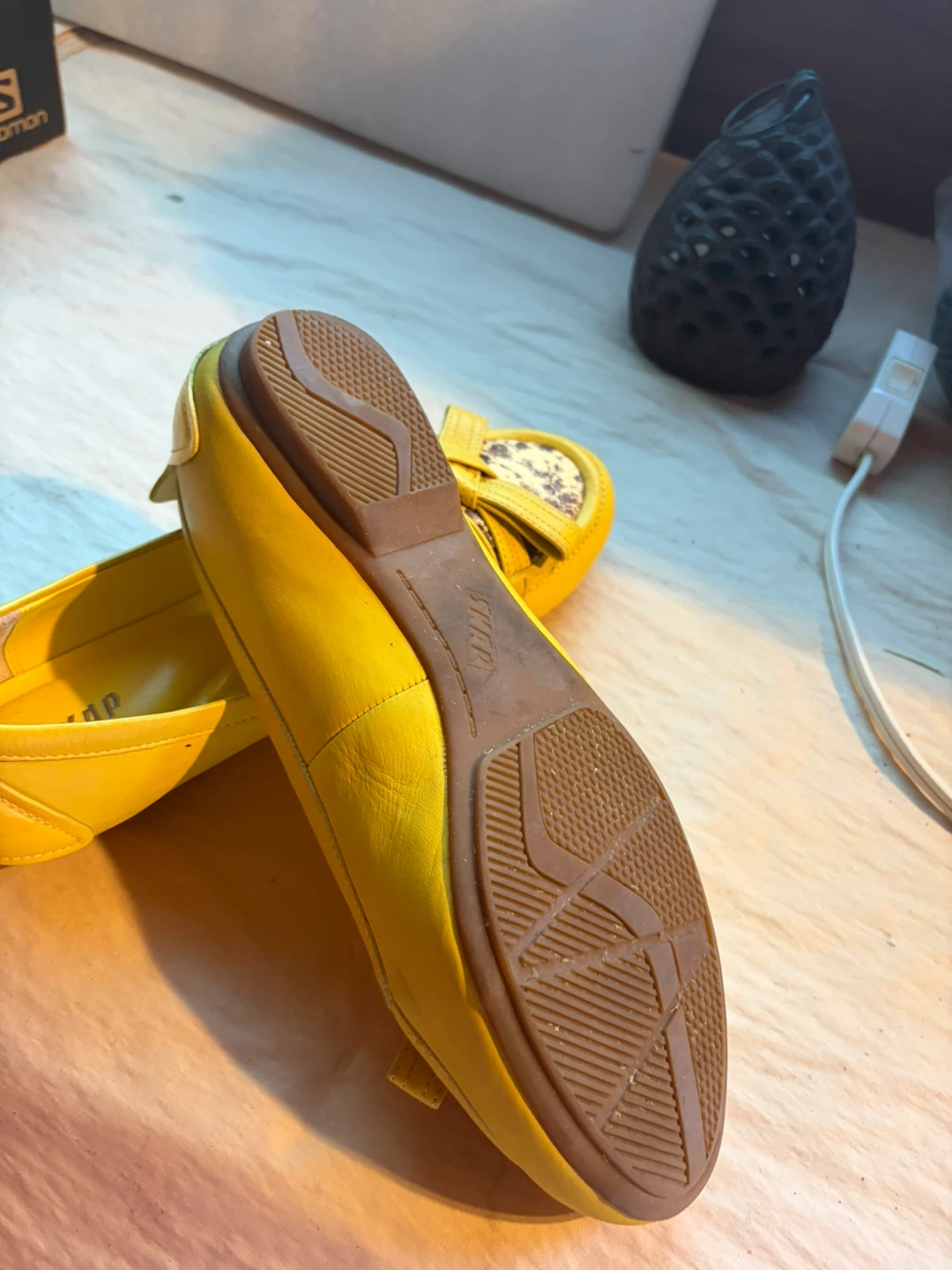 Yellow Flat Shoes with Bow Detail - photo 4