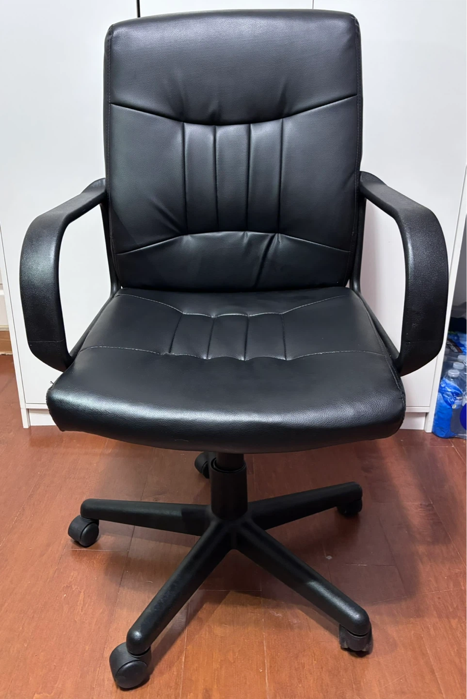 Black Faux Leather Office Chair