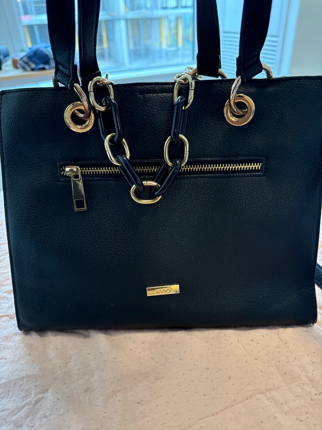 ALDO Black Faux Leather Tote Bag - photo 5