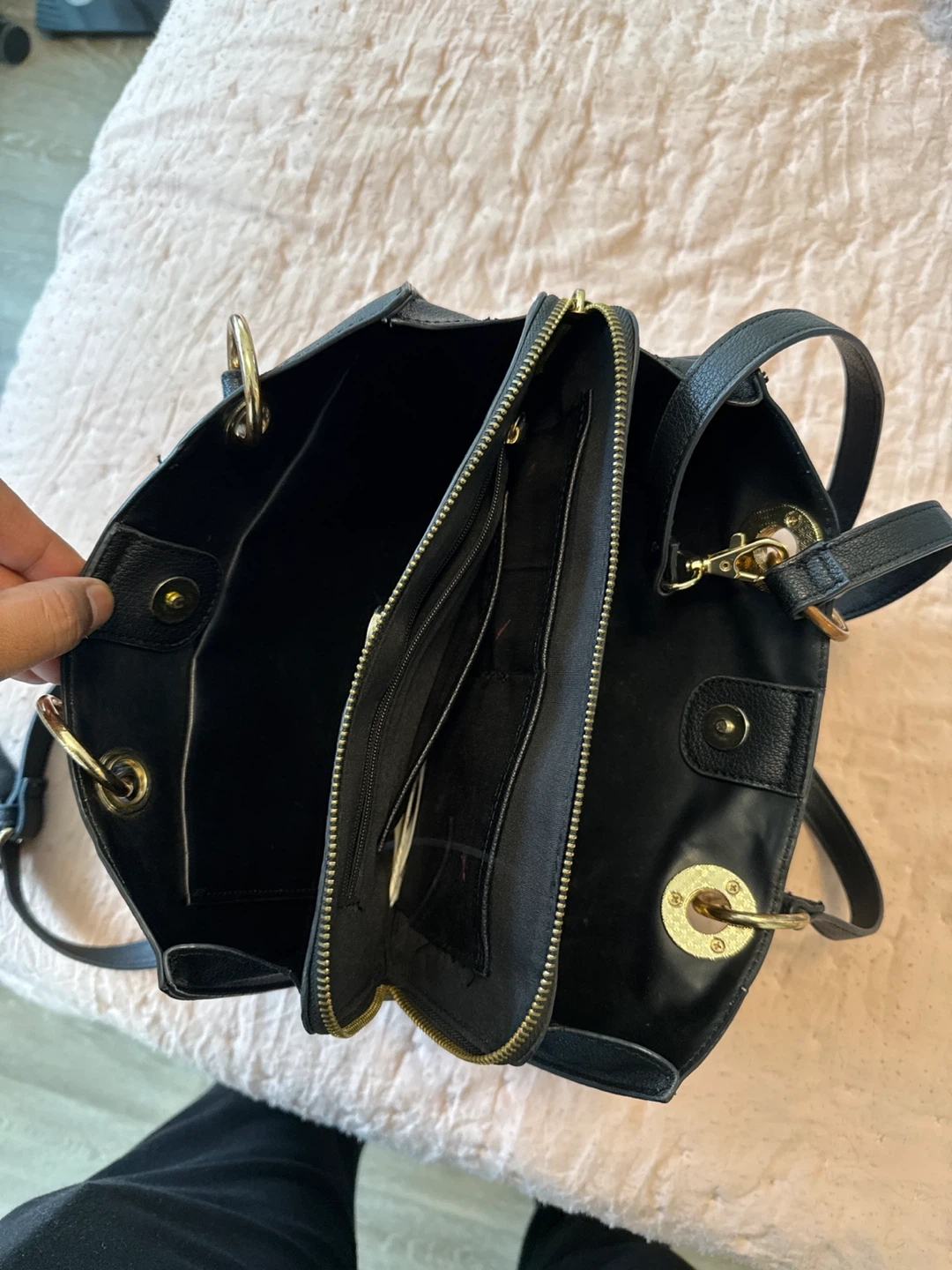 ALDO Black Faux Leather Tote Bag - photo 3