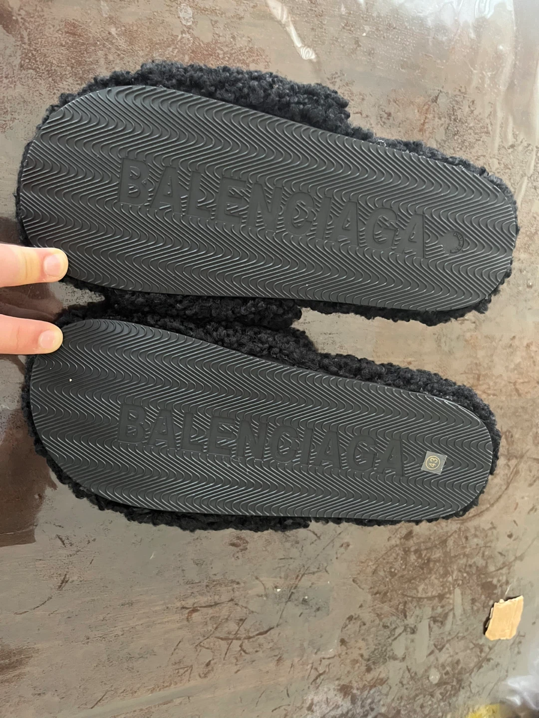 Balenciaga Black Terry Cloth Slides - Size 9.5 - photo 2