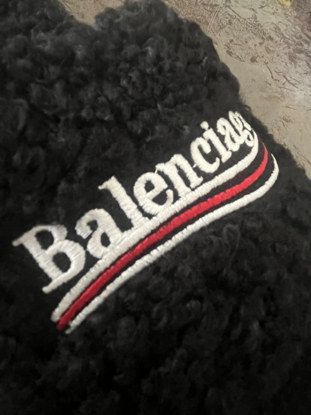 Balenciaga Black Terry Cloth Slides - Size 9.5 - photo 3