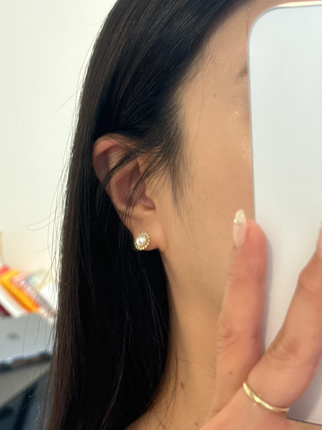 Korean Pearl Earrings | 14K Gold Plated | Nickel-Free - photo 2