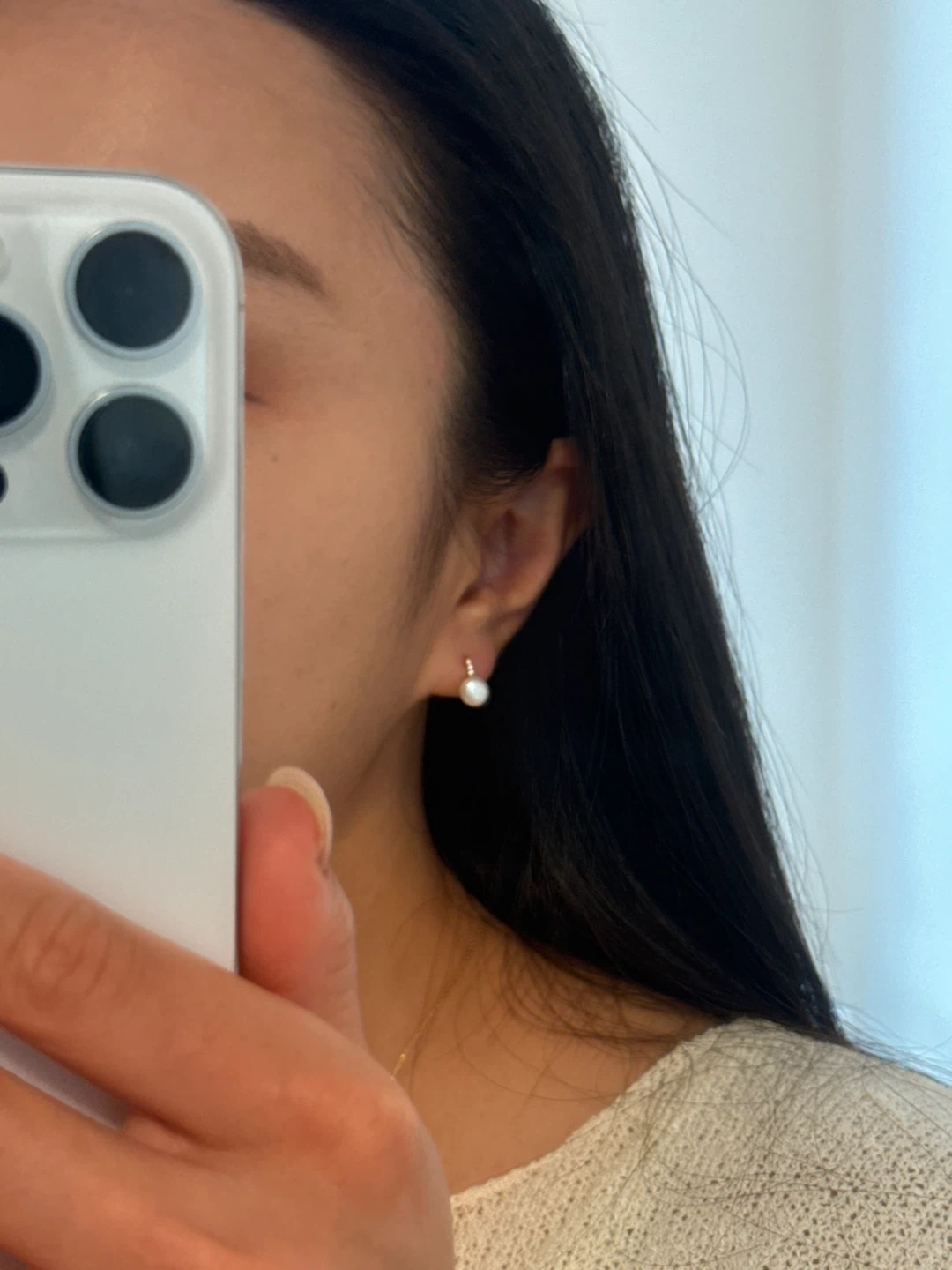 Korean Pearl Earrings | 14K Gold Plated | Nickel-Free - photo 4