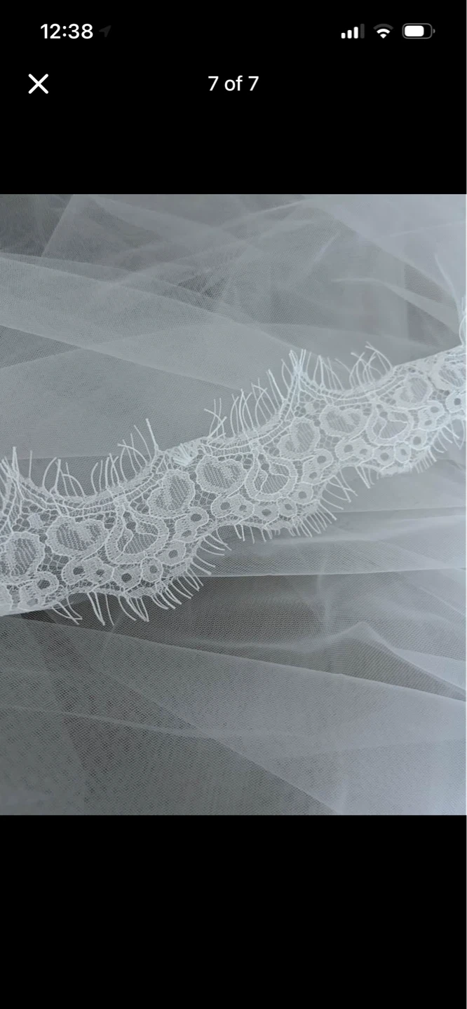 Cathedral lace soft white veil - photo 4