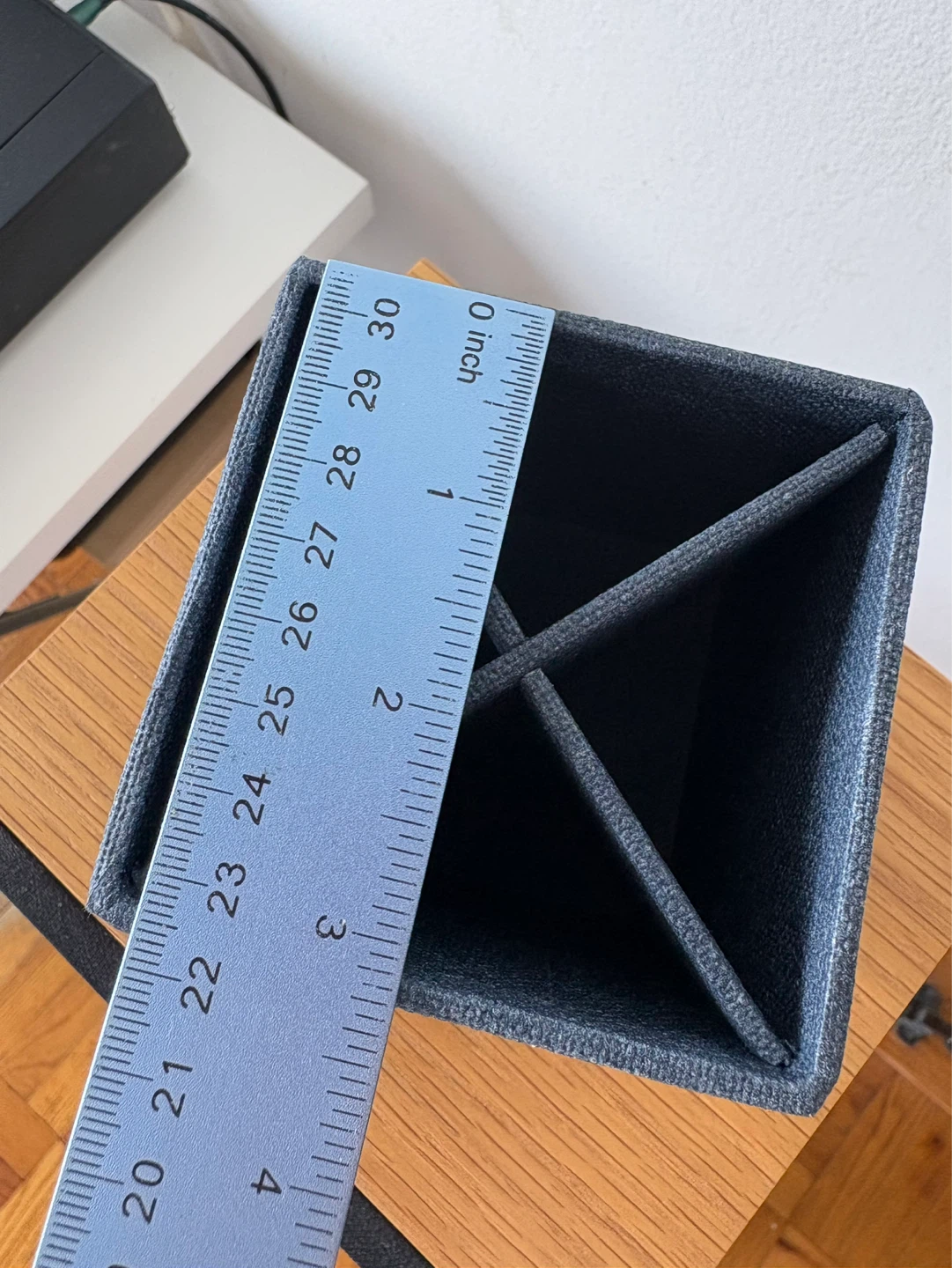 Desktop Organizer Gray Blue Fabric 4 Section Office Desk Storage - photo 4