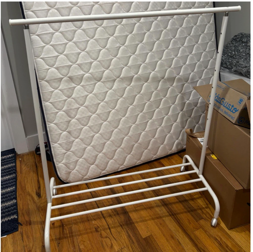 White Rolling Garment Rack