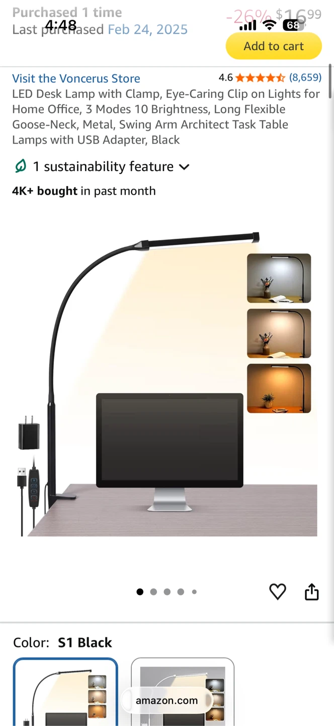 Voncerus LED Desk Lamp - Black
