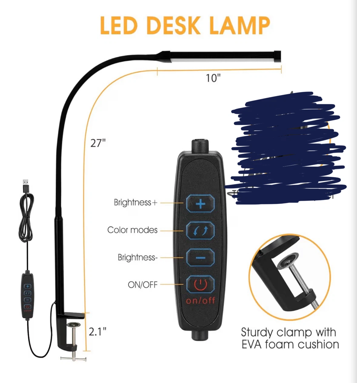 Voncerus LED Desk Lamp - Black - photo 2