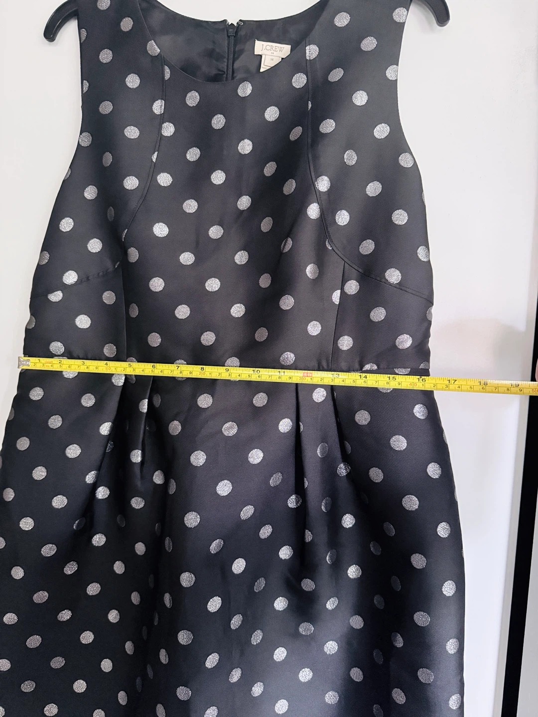 J. Crew Black Polka Dot Sleeveless Dress Size 14 - photo 5