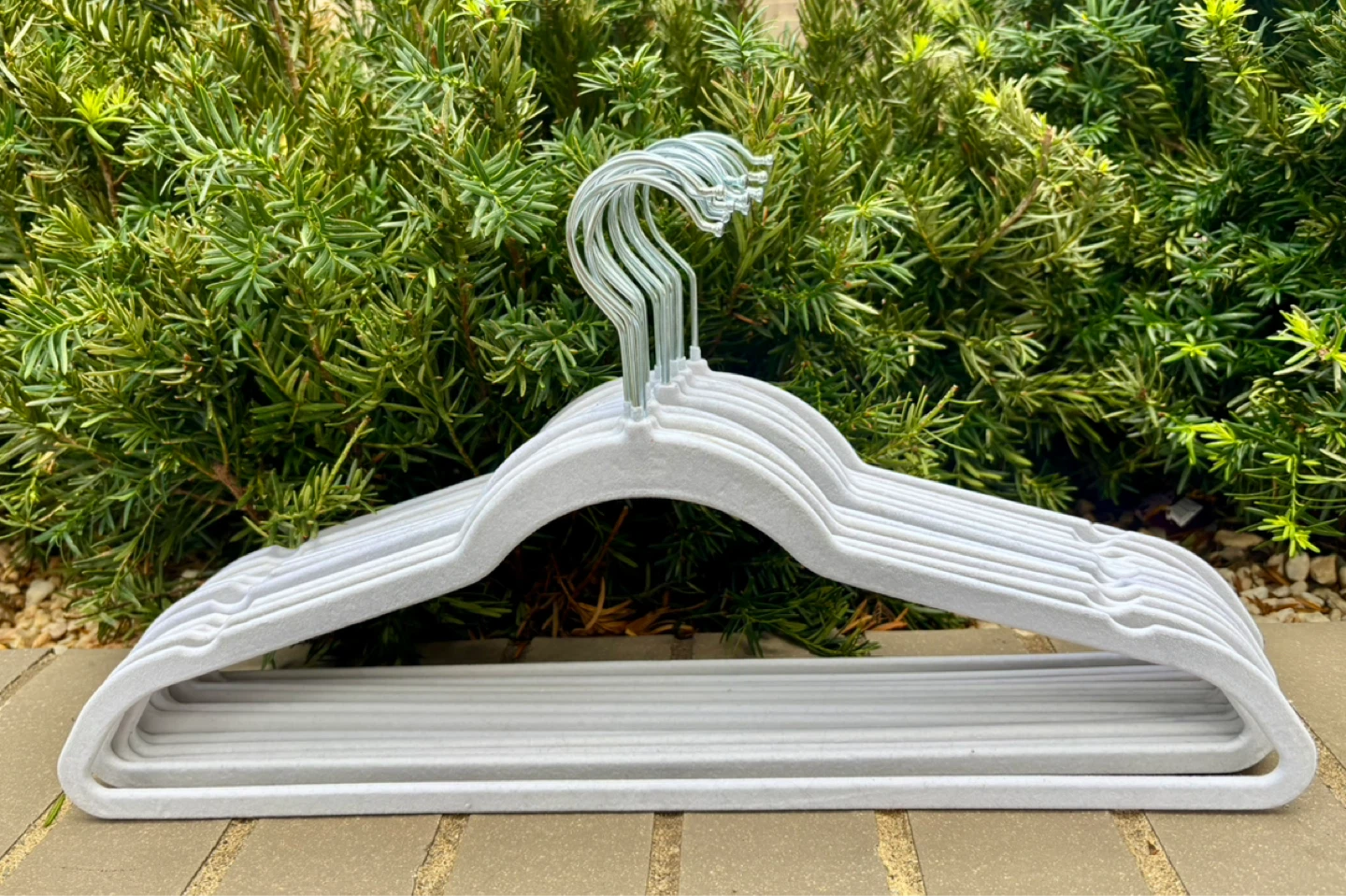 Set of 14 White Velvet Hangers