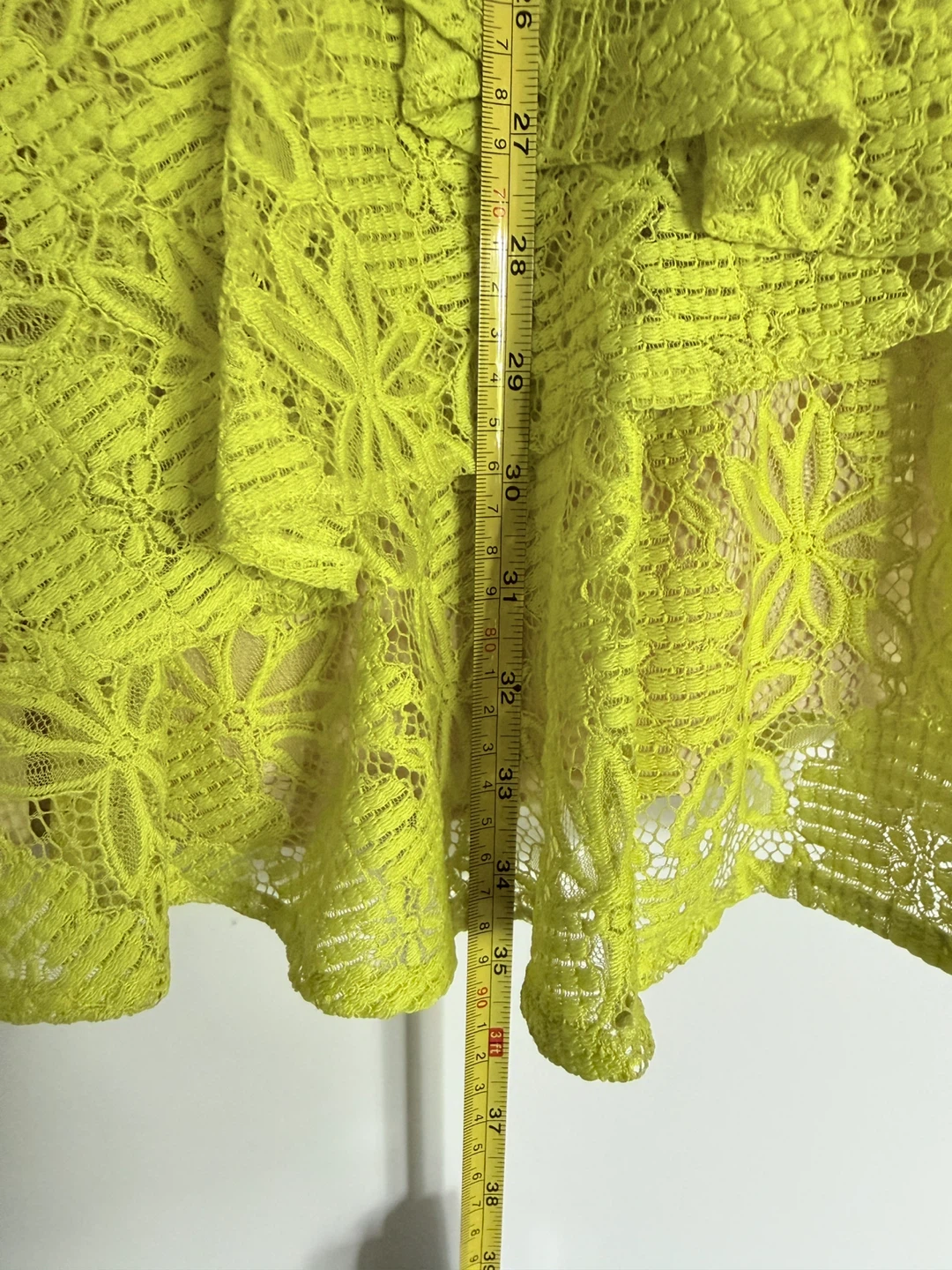 BCBG Max Azria Neon Yellow Lace Dress Size 12 - photo 5