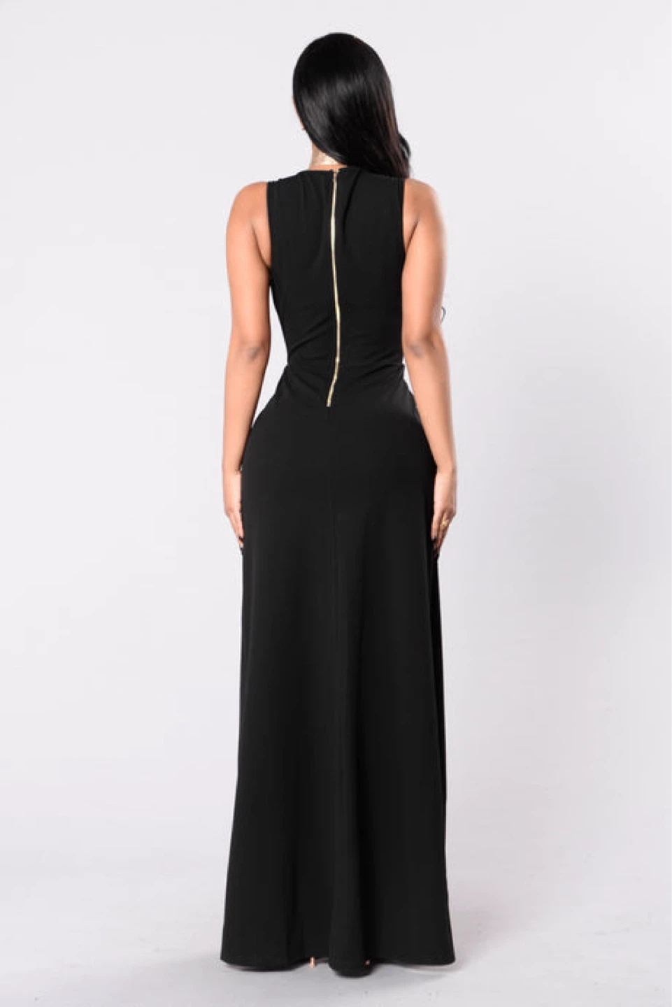 Fashion Nova Women's Black V-Neck Jumpsuit w Back skirt black - photo 2