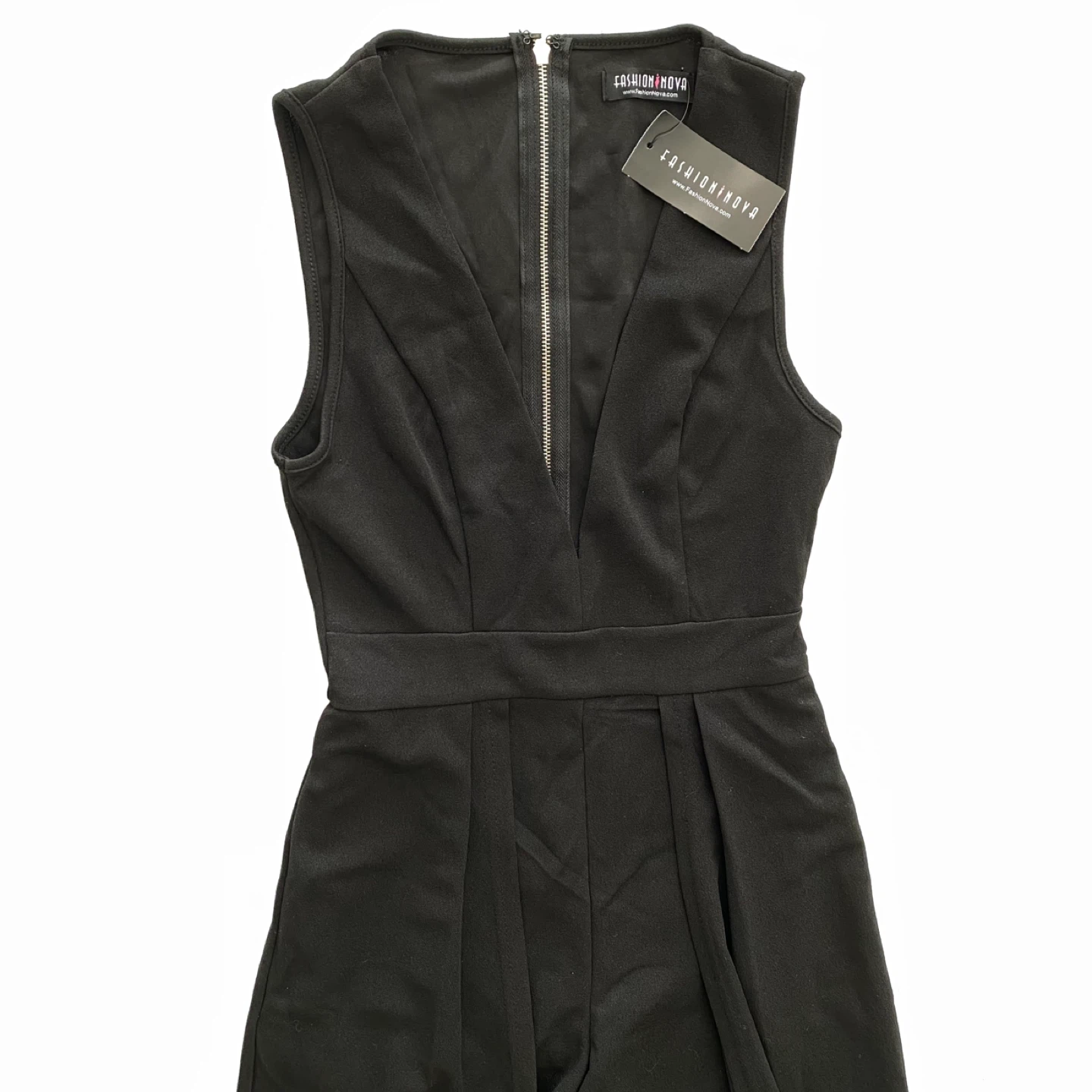 Fashion Nova Women's Black V-Neck Jumpsuit w Back skirt black - photo 4