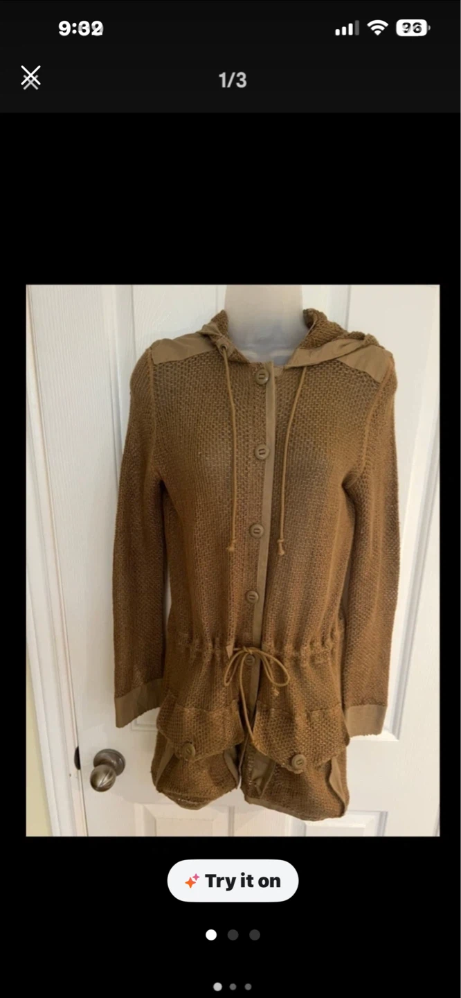 Ralph Lauren Brown Hooded Cardigan