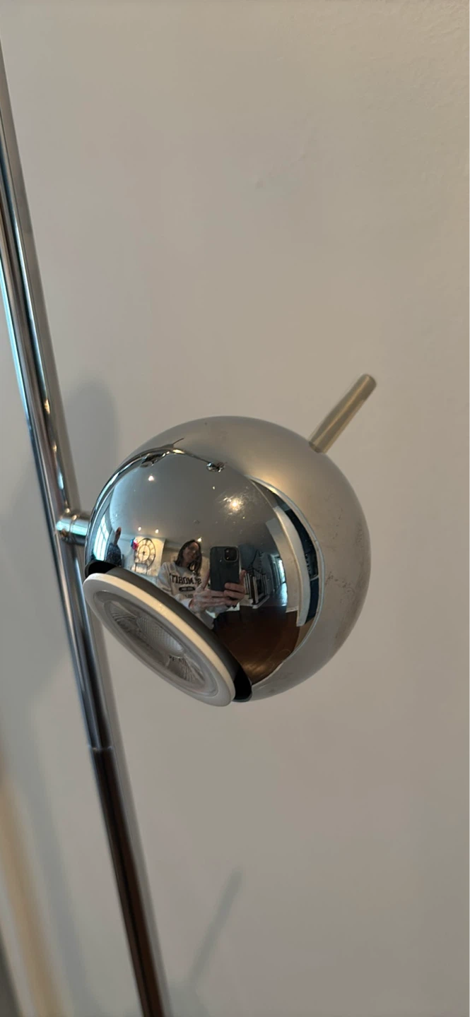 Chrome Floor Lamp with 3 Adjustable Spotlights - photo 3