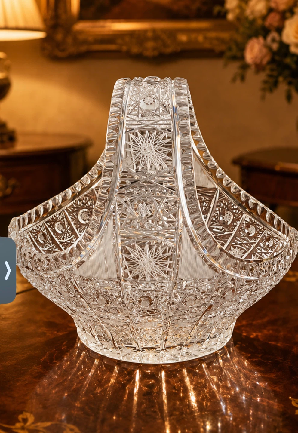 Crystal Cut Glass Basket - photo 2