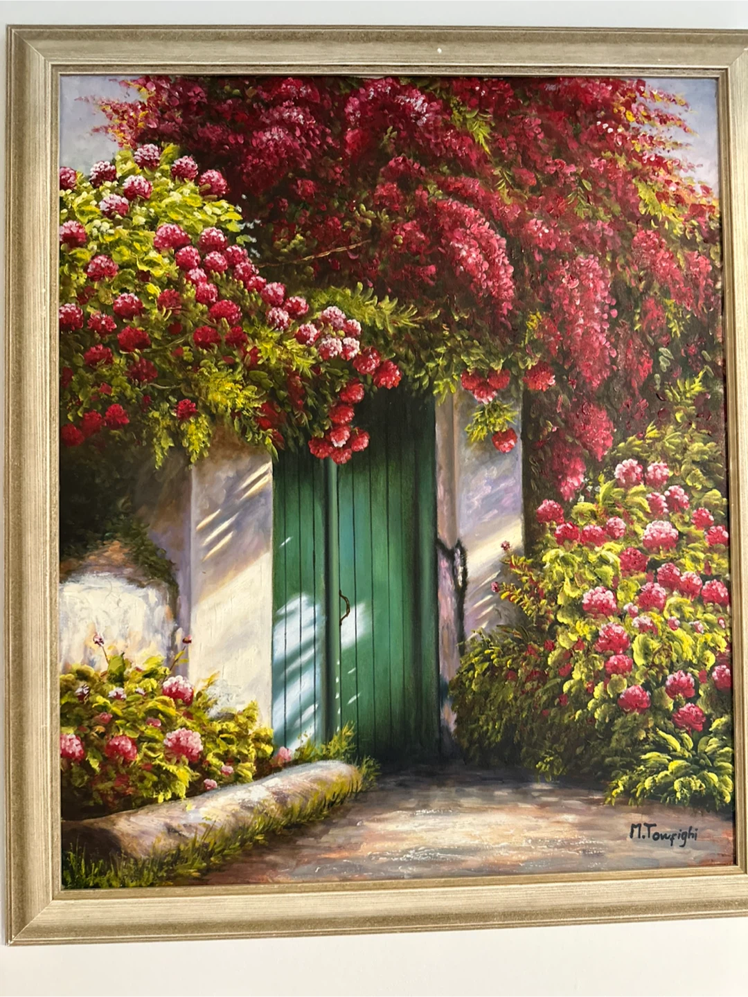 Oil Painting "Italian Garden Door" by M. Touphighi