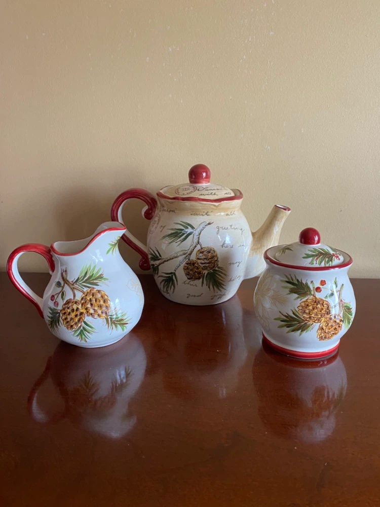 MAXCERA Festive Folks Teapot, Creamer, and Sugar Set - photo 2