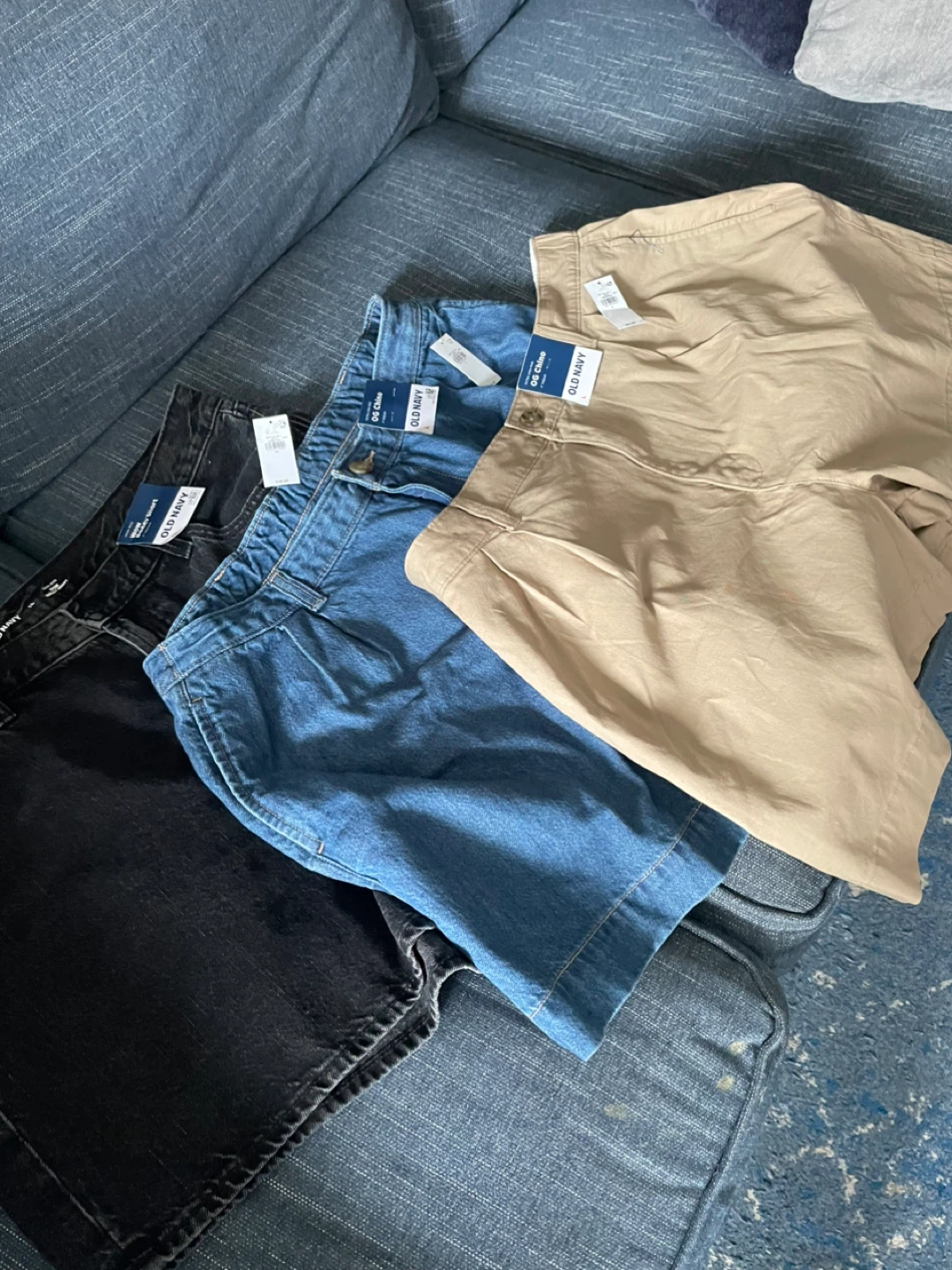 Old Navy Women's Shorts Bundle (Black, Blue, Tan) - Size L - photo 4