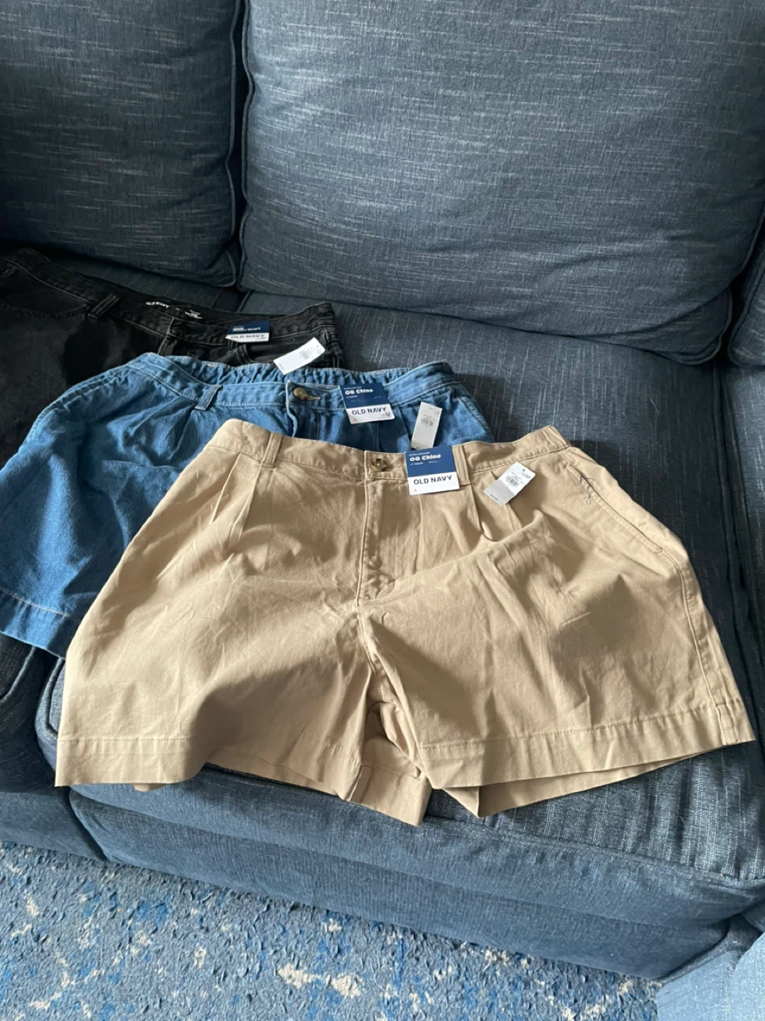 Old Navy Women's Shorts Bundle (Black, Blue, Tan) - Size L - photo 5