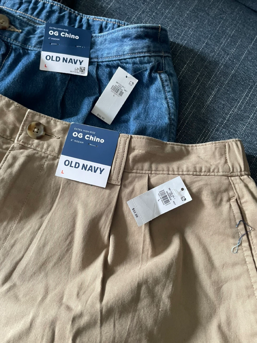 Old Navy Women's Shorts Bundle (Black, Blue, Tan) - Size L