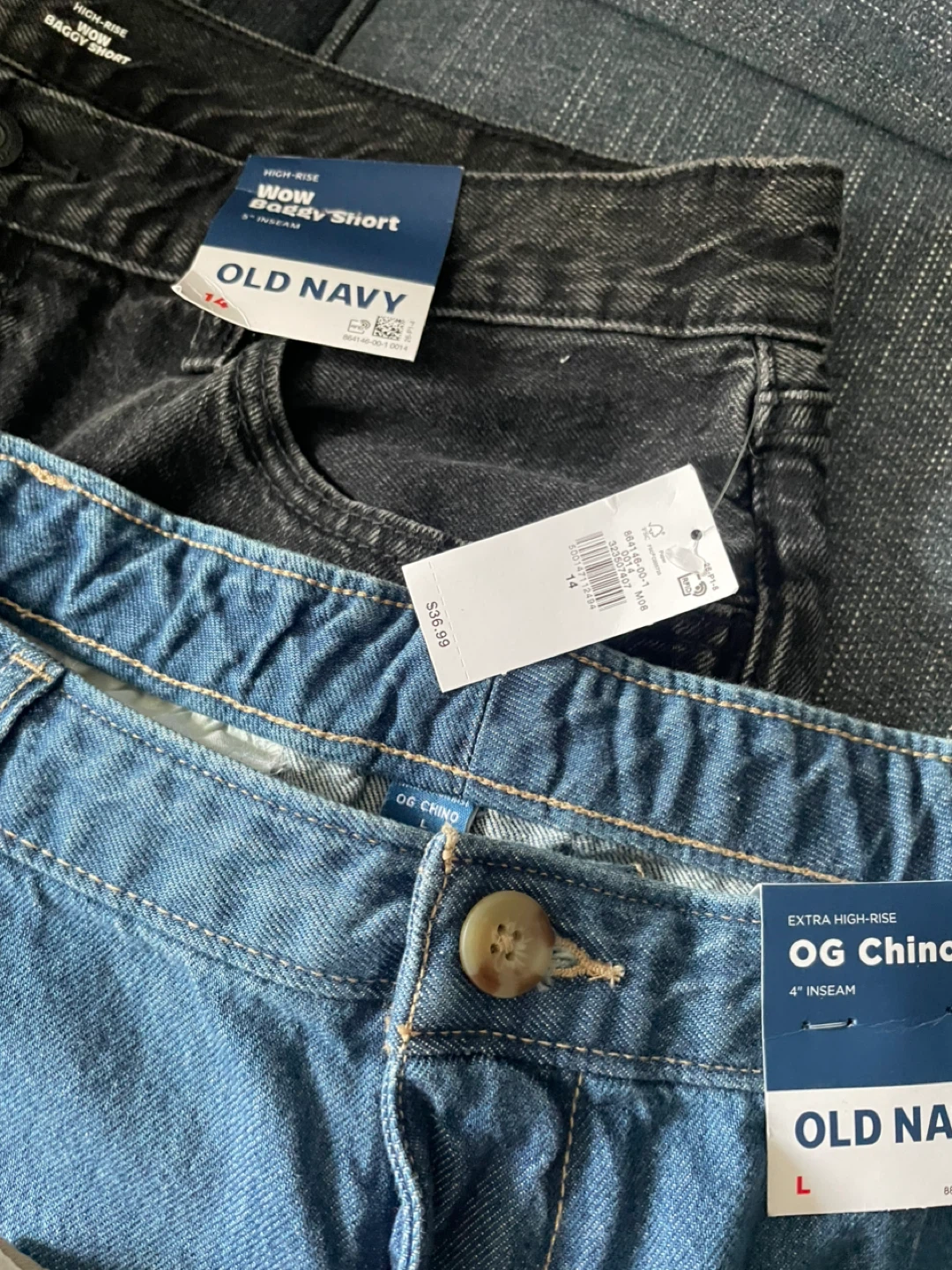 Old Navy Women's Shorts Bundle (Black, Blue, Tan) - Size L - photo 2