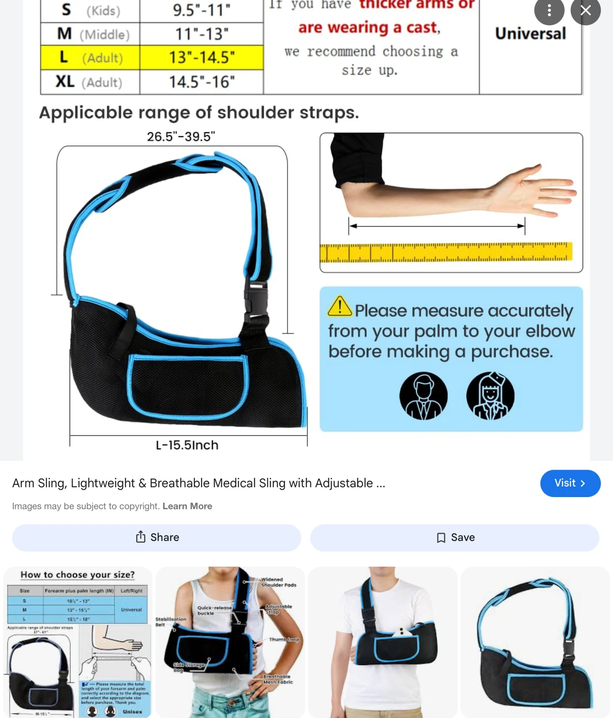 Adult  Arm Sling for Shoulder/wrist Injury - photo 3