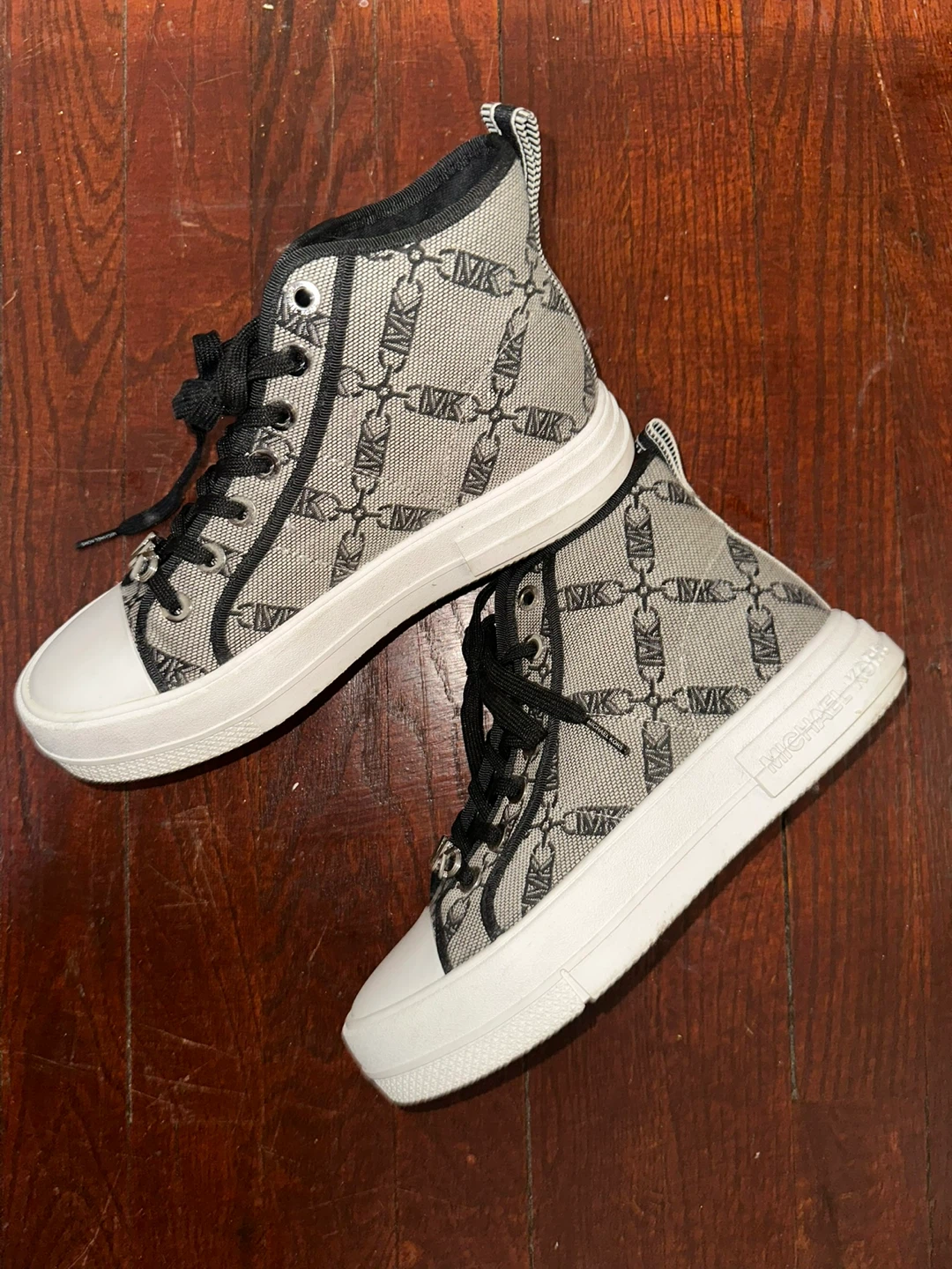 Michael Kors Evy Empire Logo Jacquard High-Top Sneaker 6M US