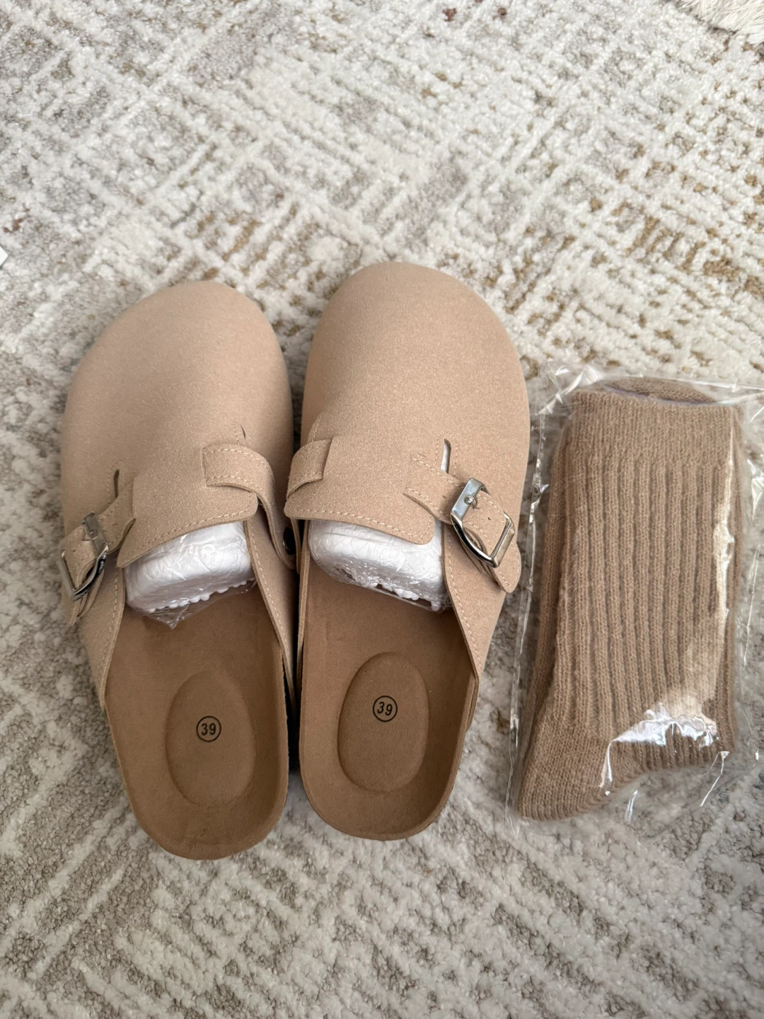Cloggs Beige Slip-On Clogs with Socks - photo 2
