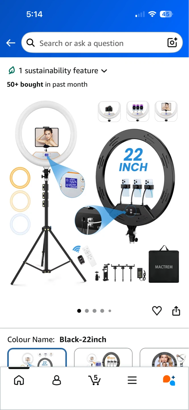 22-Inch Ring Light with Tripod