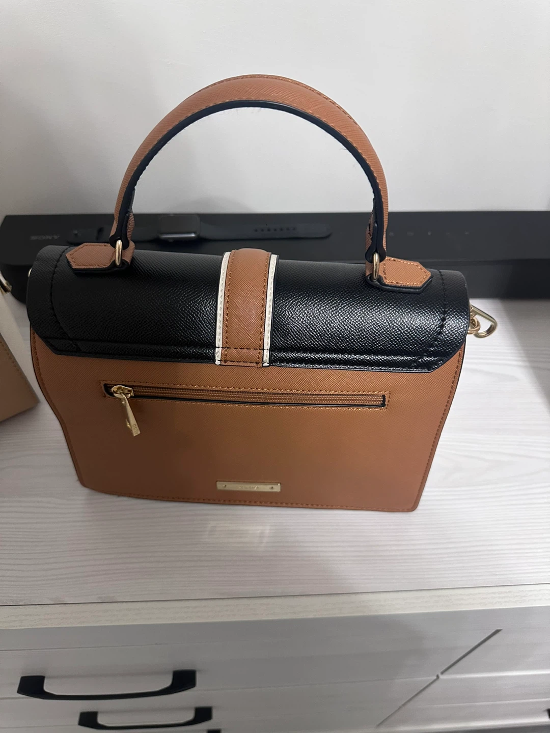 ALDO Satchel Handbag - Black/Tan - photo 2