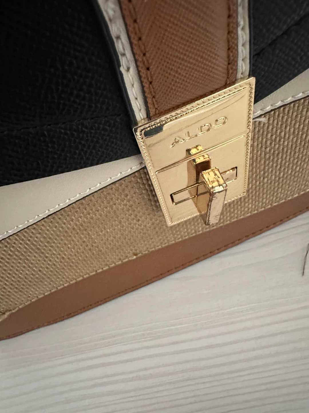ALDO Satchel Handbag - Black/Tan - photo 4