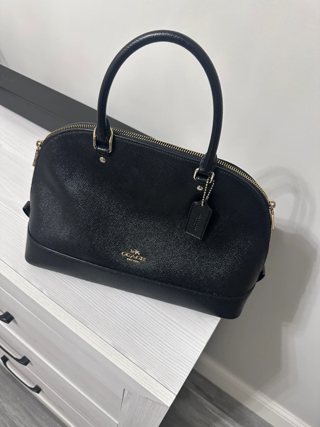 Black Coach Dome Satchel Handbag