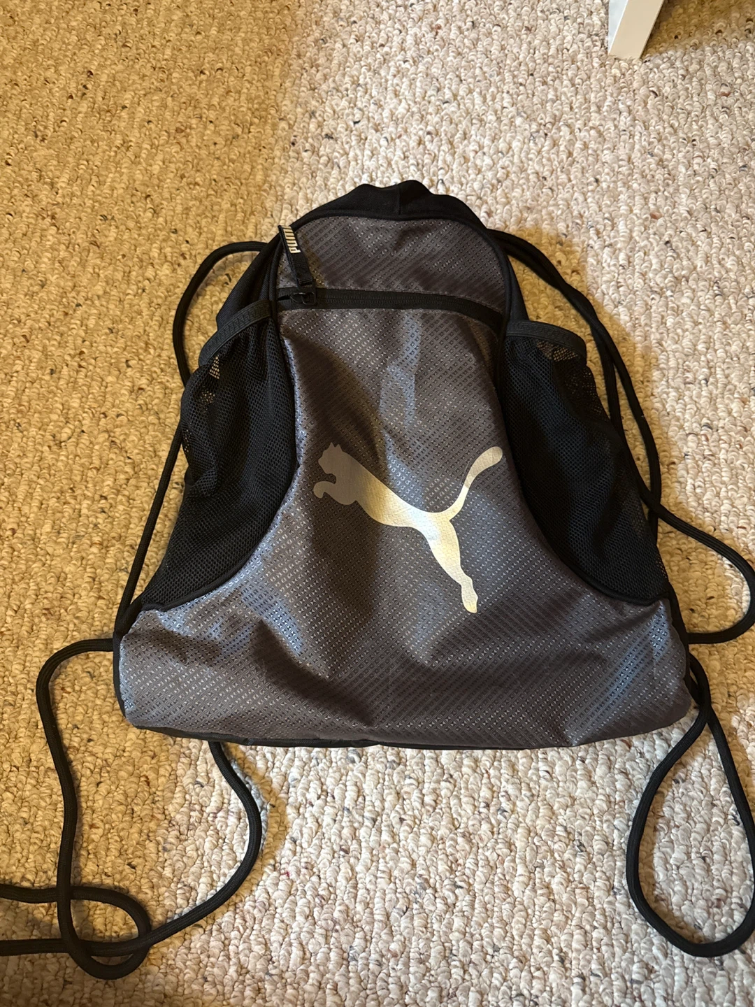 Puma Black Drawstring Gym Bag