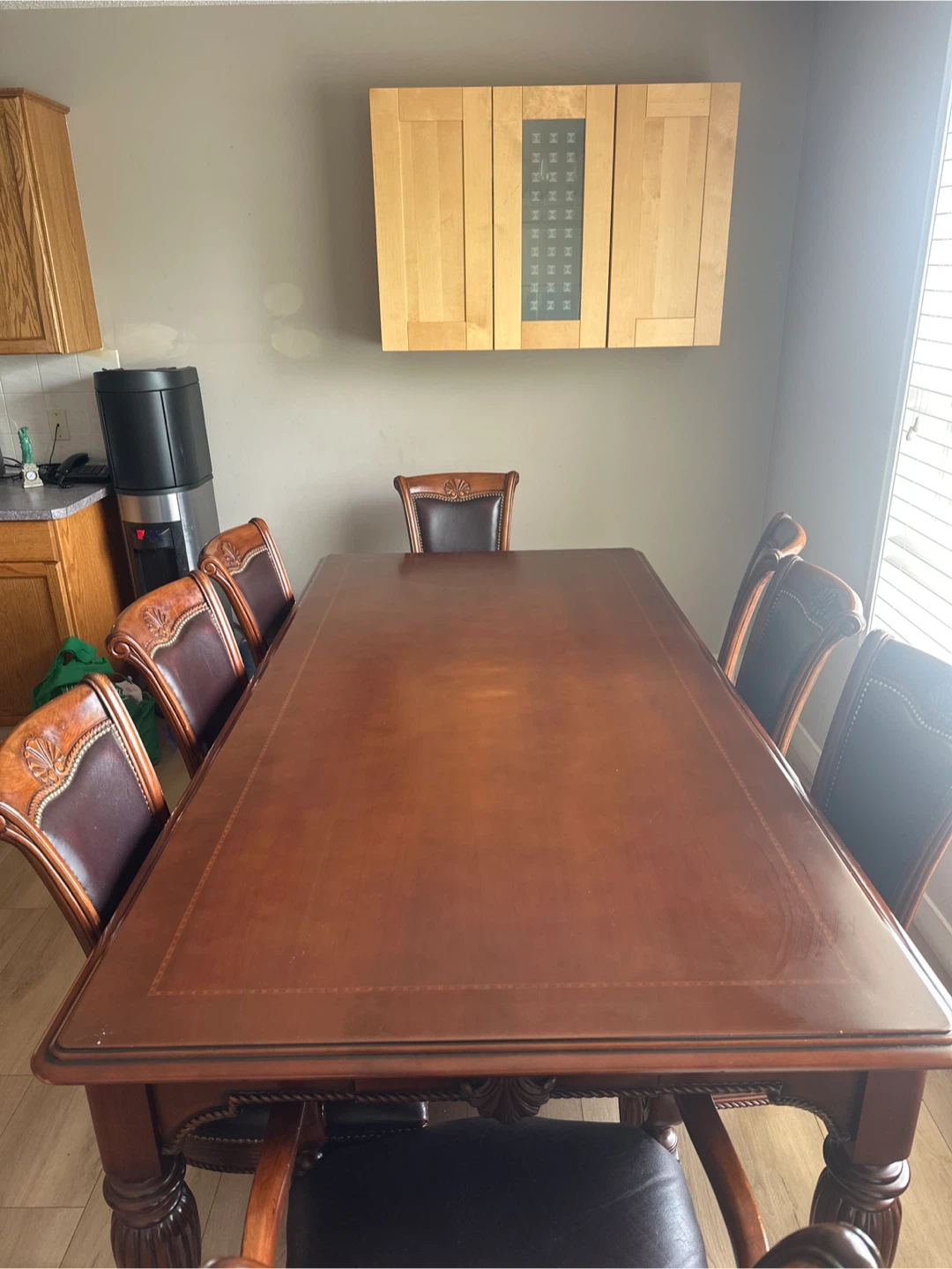 Wooden Dining Table with 8 Chairs