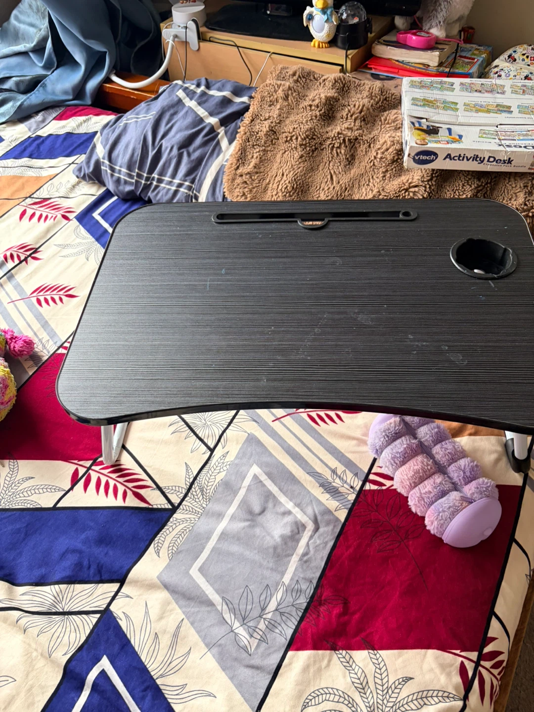 Portable Laptop Bed Tray Table with Cup Holder - photo 3